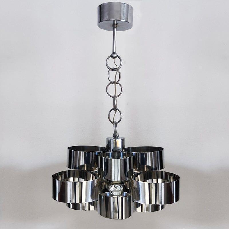 1960 Splendida lampada a sospensione dell'era spaziale di Max Sauze per Sciolari con 3 luci. Funziona perfettamente. Prodotto in Italia
È in ottime condizioni
Dimensioni:
15,74
