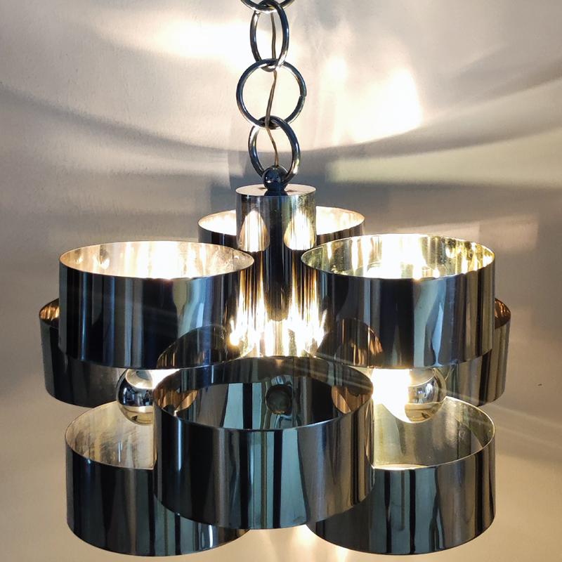 1960s Gorgeous Space Age Pendant Lamp by Max Sauze for Sciolari, Made in Italy For Sale 2