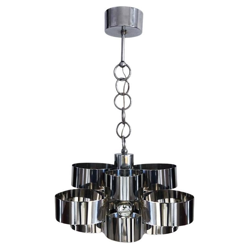 Magnifique lampe suspendue de l'ère spatiale des années 1960 par Max Sauze pour Sciolari, fabriquée en Italie