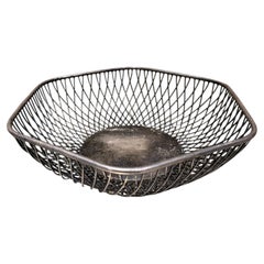 Gorham Hexagon-Drahtkorb aus versilbertem Metall, Mid-Century-Modern, USA, 1960er Jahre