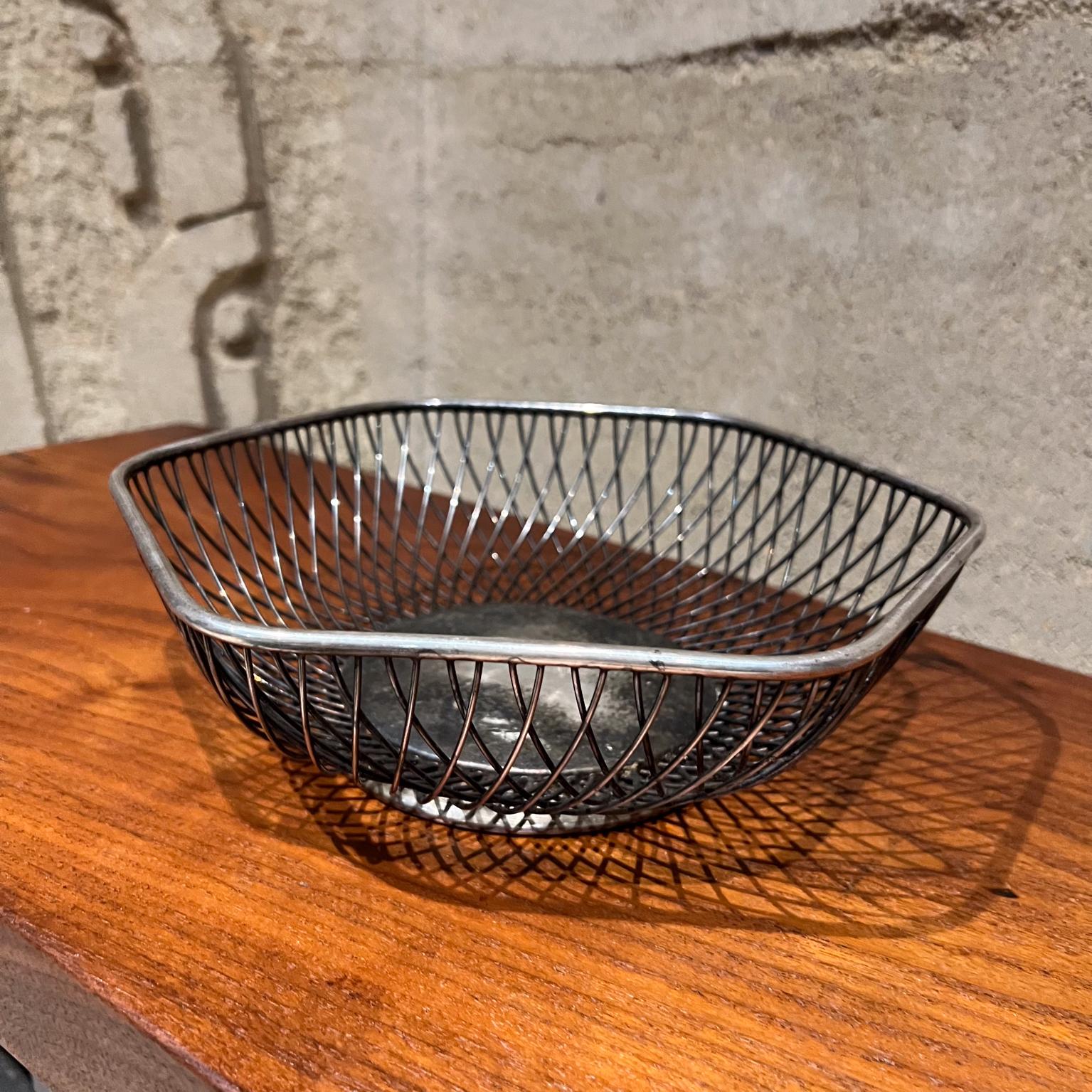American 1960s Gorham Bowl Wire Basket Original Silver  For Sale