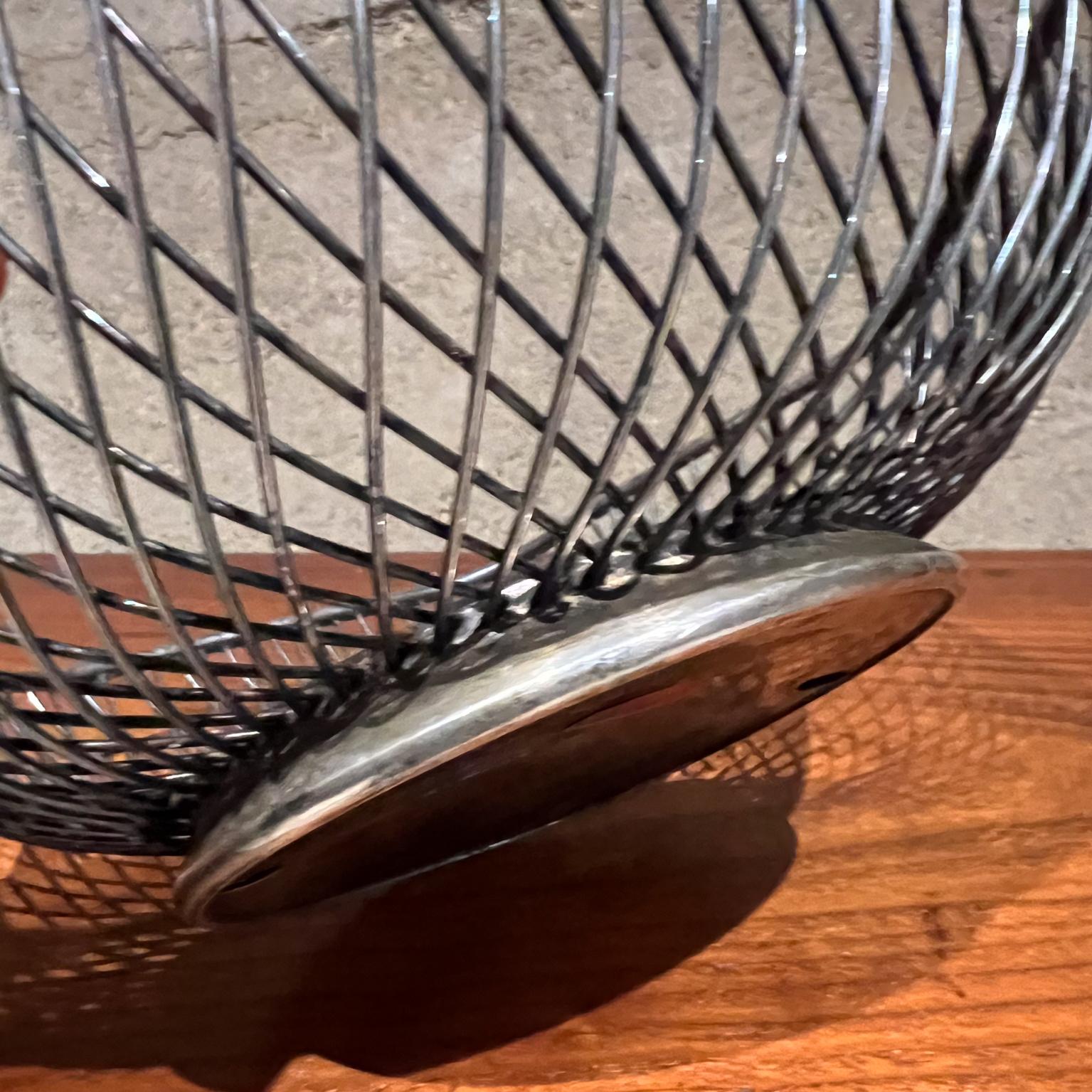 Metal 1960s Gorham Bowl Wire Basket Original Silver  For Sale