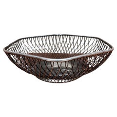 Retro 1960s Gorham Bowl Wire Basket Original Silver 