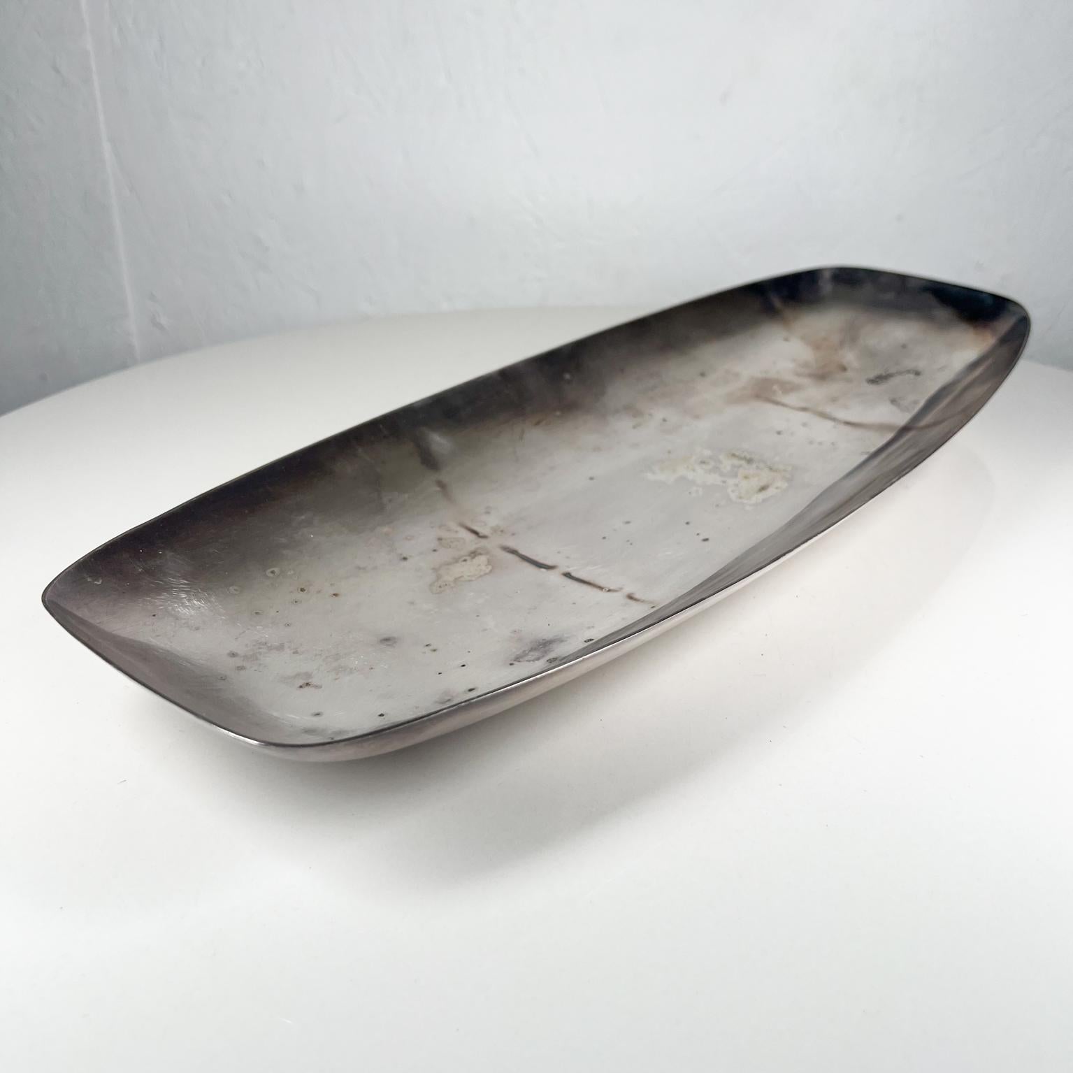 Mid-Century Modern 1960s Gorham Sculptural Silverplate Footed Hors D'oeuvres Serving Tray