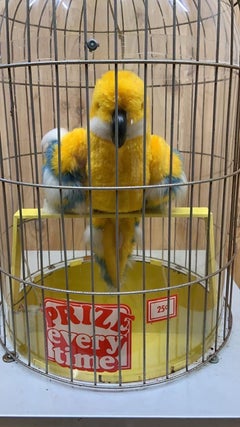 1960s Gray Hound 25-Cent Talking Parrot Coin-Operated Prize Vending Machine