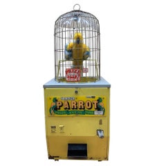 1960s Gray Hound 25-Cent Talking Parrot Coin-Operated Prize Vending Machine