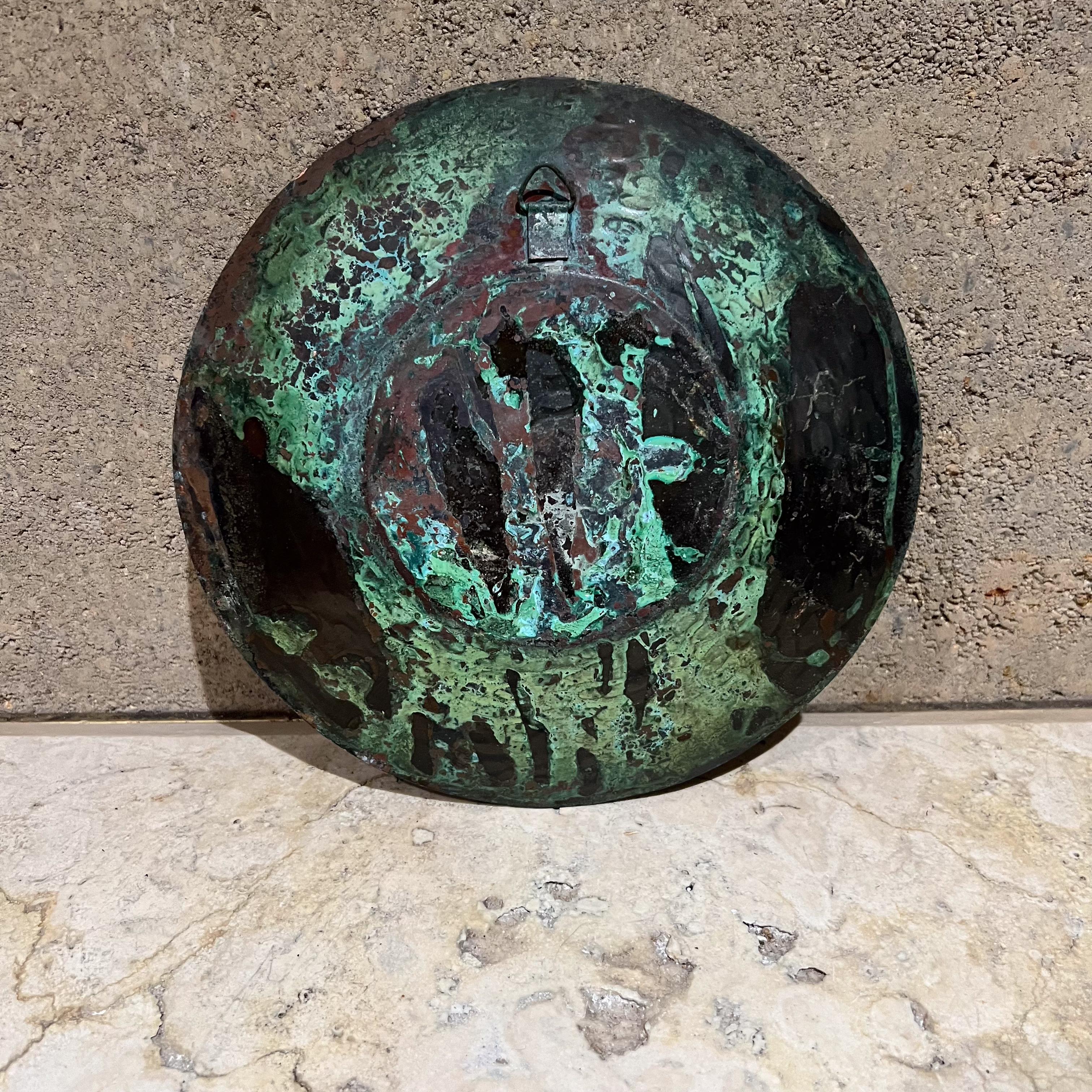 1960s Graziella Laffi Style Peruvian Plate Wall Sculpture Copper Silver en vente 1