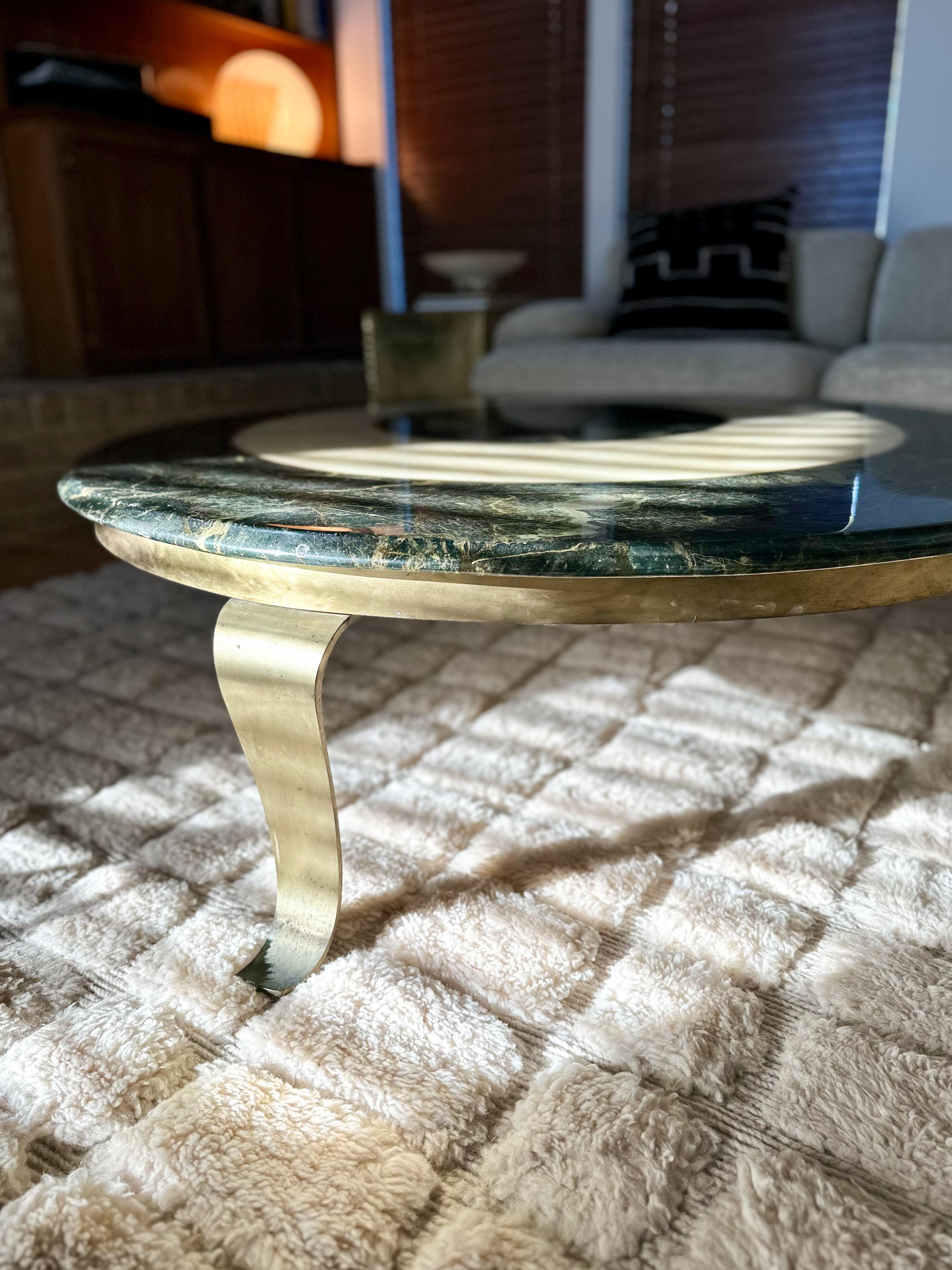 1960s Green and Cream Onyx Coffee Table by Arturo Pani for Muller of Mexico In Good Condition For Sale In Houston, TX