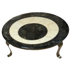 Vintage 1960s Green and Cream Onyx Coffee Table by Arturo Pani for Muller of Mexico