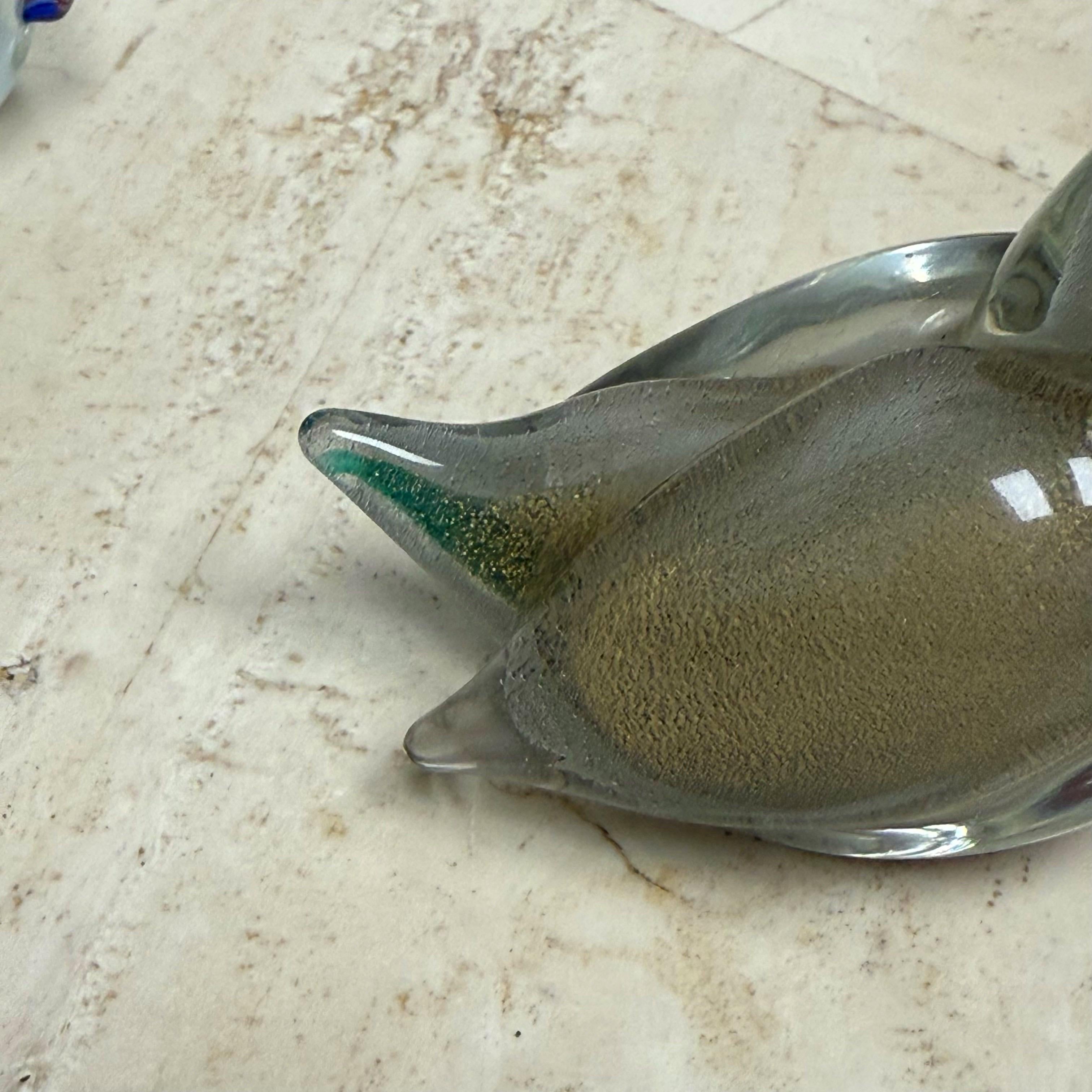 1960s Green and Gold Murano Glass Duck Attributed to Paolo Venini & Zuccheri In Good Condition For Sale In Charleston, SC