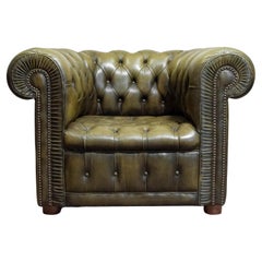 1960s Green Chesterfield Club Armchair Sweden