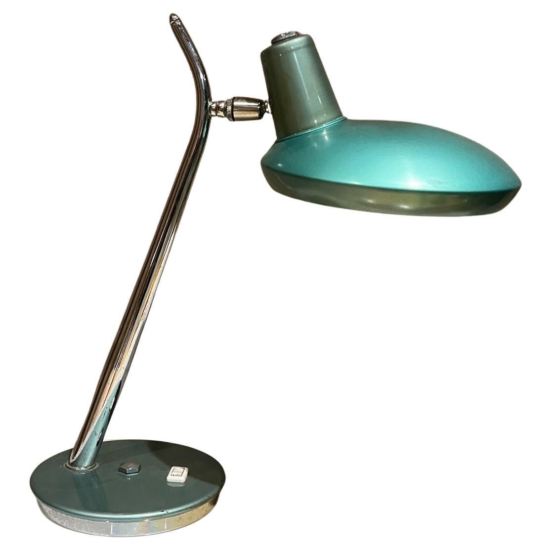 1960s Green Desk Lamp Space Age Boomerang Style of Luis Pérez de la Oliva Fase For Sale