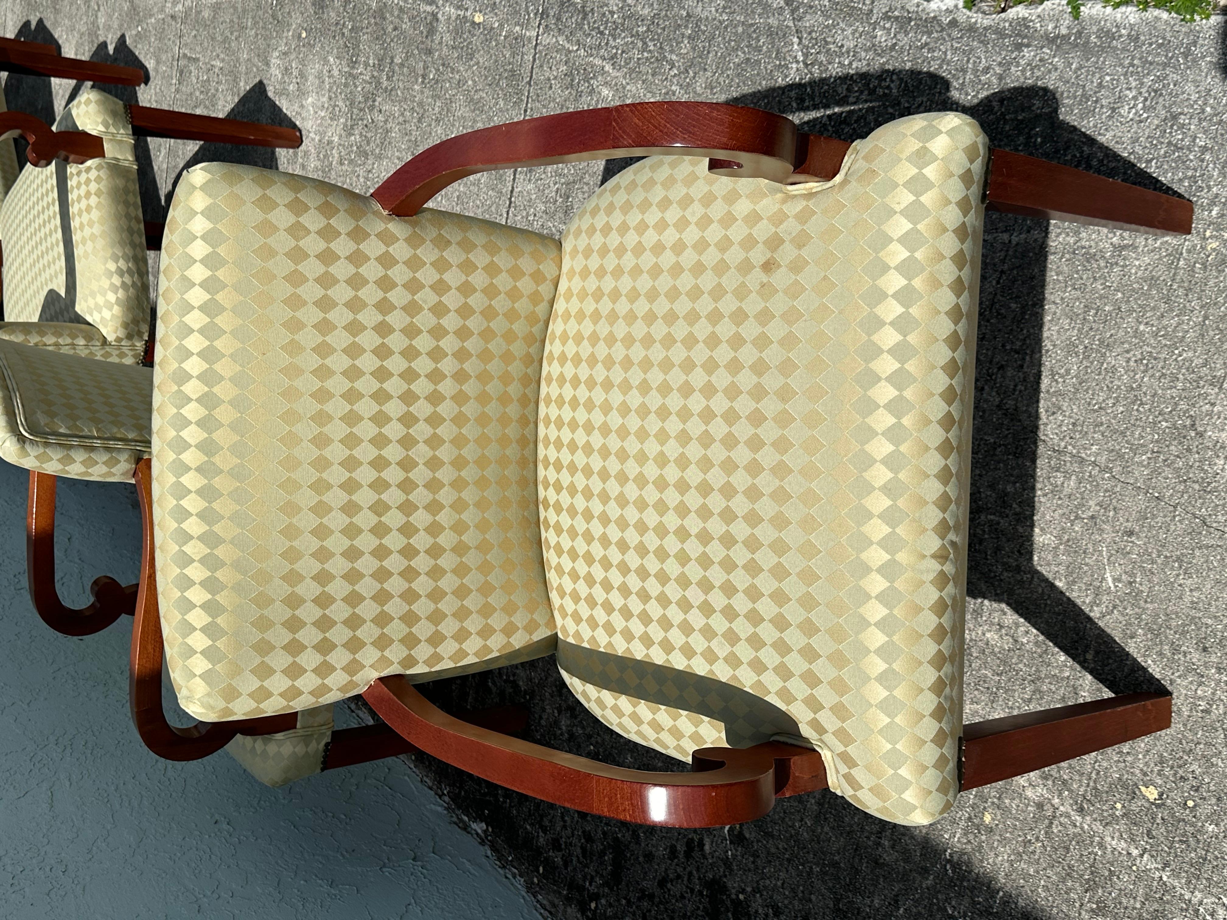 1960er Grüne Diamanten Bugholz Esstischsessel, 6er Set im Angebot 4