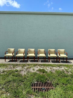1960s Green Diamonds Bentwood Dining Armchairs, Set of 6