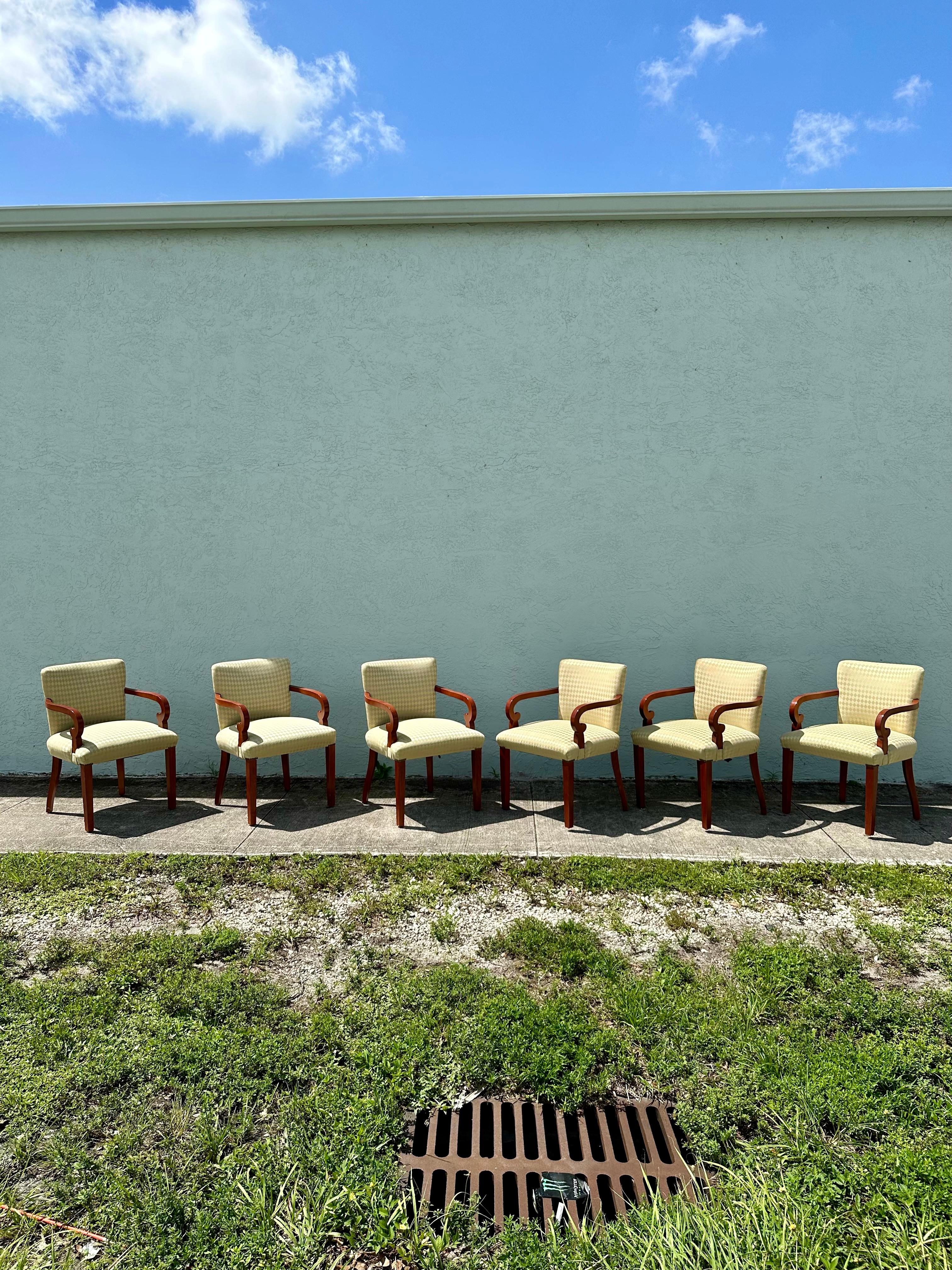 1960er Grüne Diamanten Bugholz Esstischsessel, 6er Set im Zustand „Gut“ im Angebot in Fort Lauderdale, FL