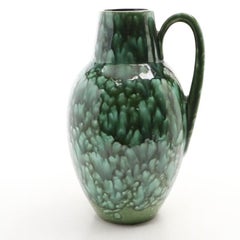 1960s Green Drip Glaze Ewer By Scheurich Keramik Stock No. 279-38