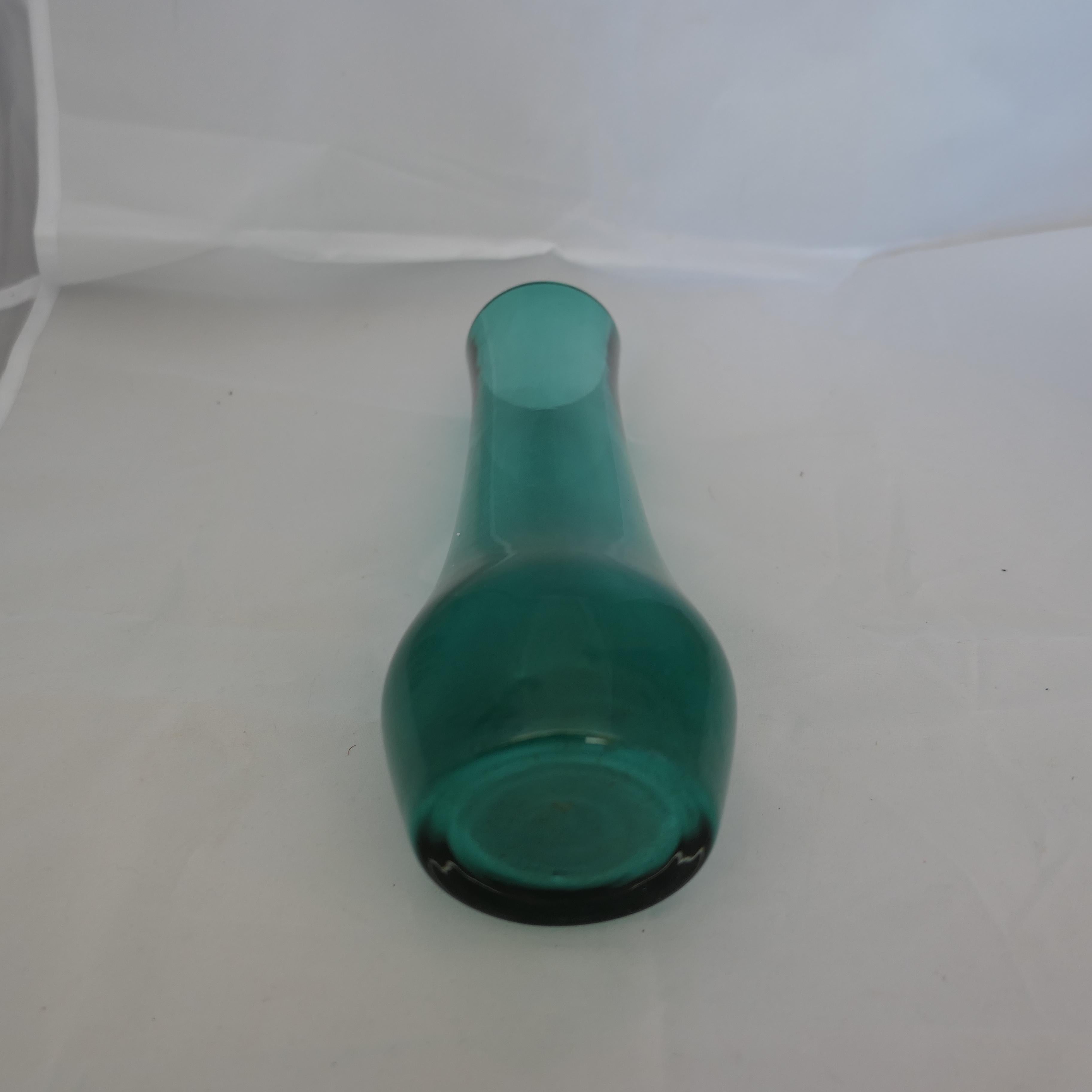 Art Glass 1960s Green Glass Vase by Tamara Aladin for Riihimäen Lasi Oy      For Sale