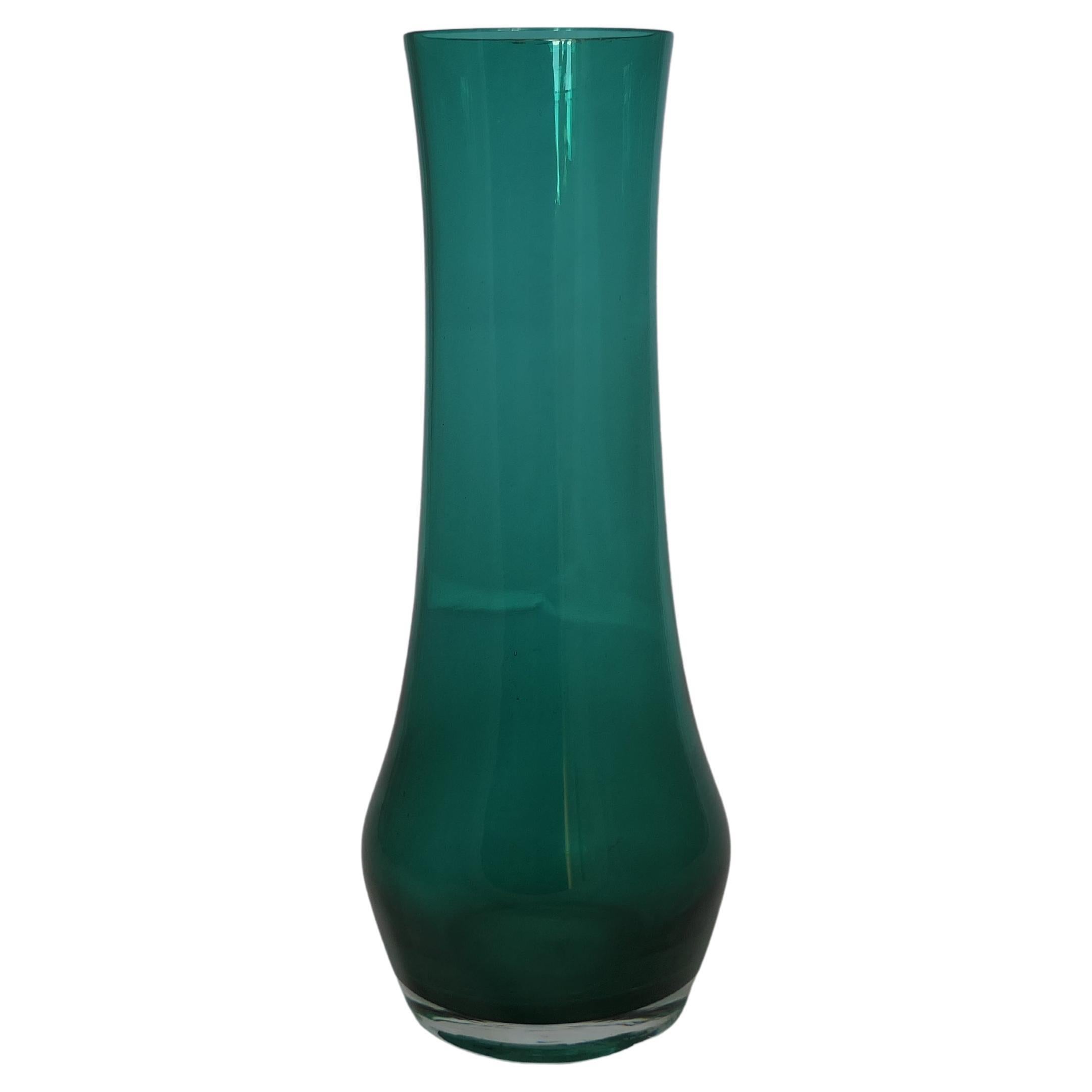 1960s Green Glass Vase by Tamara Aladin for Riihimäen Lasi Oy      For Sale
