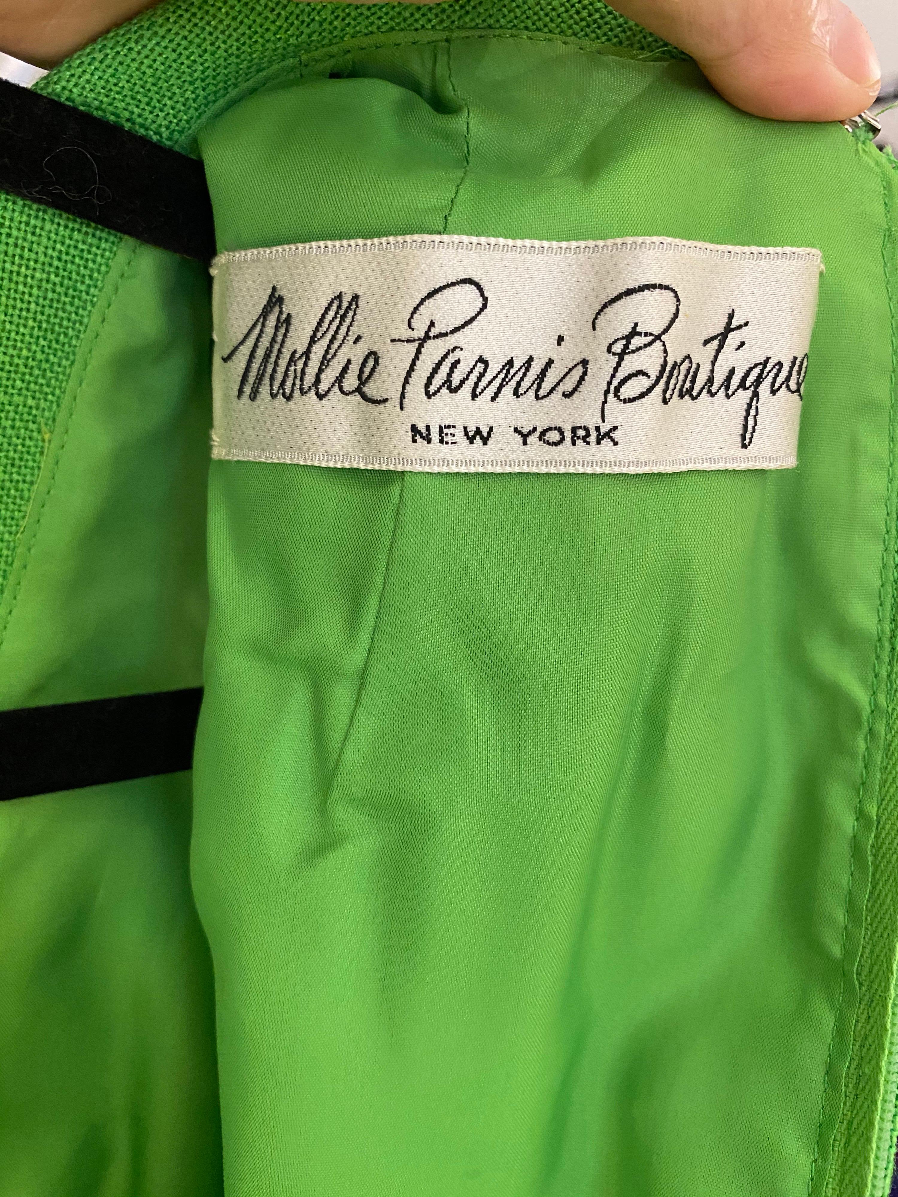 Robe de cocktail en lin vert des années 1960 Pour femmes en vente
