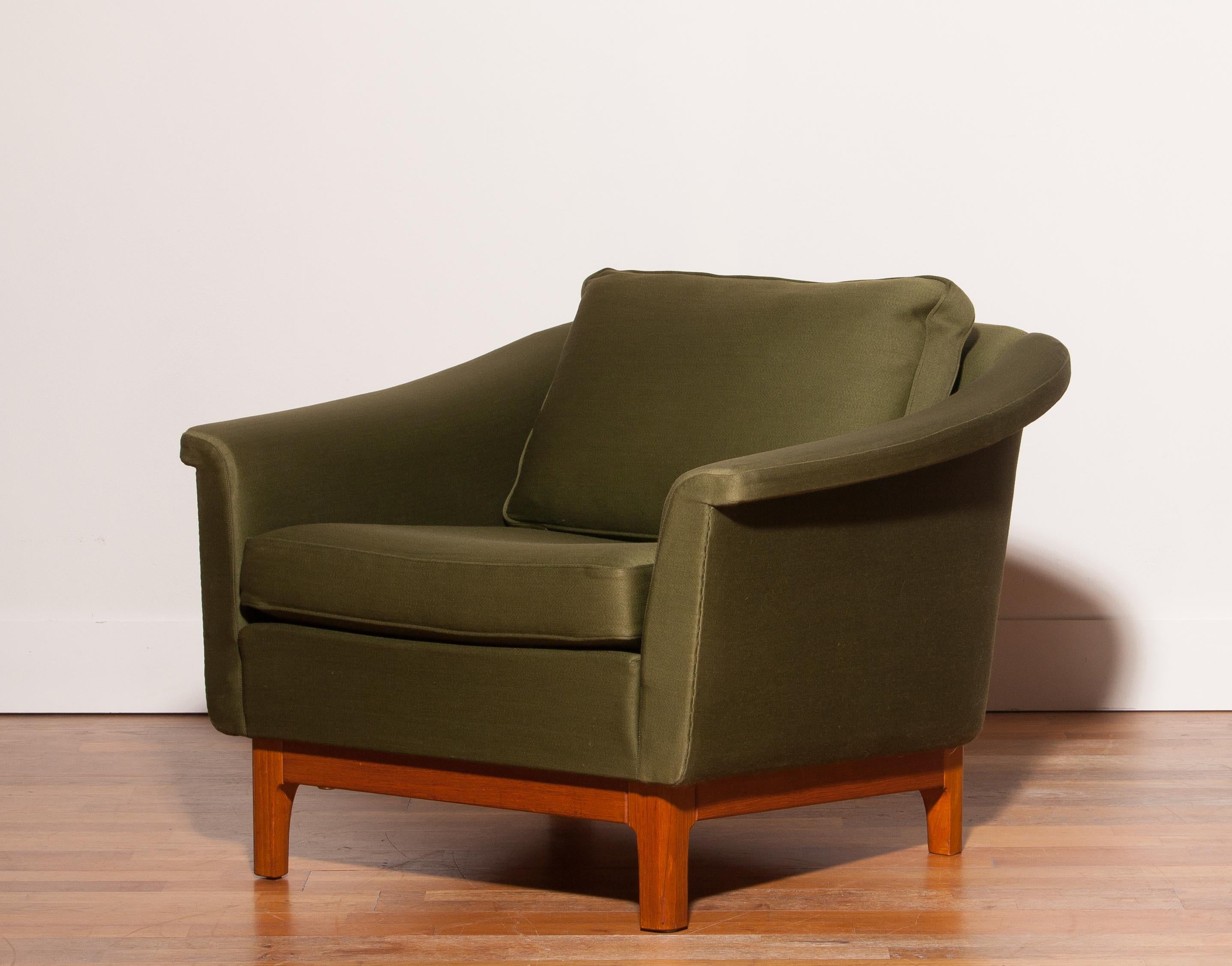 1960s, Green Lounge Chair by Folke Ohlsson for DUX 4