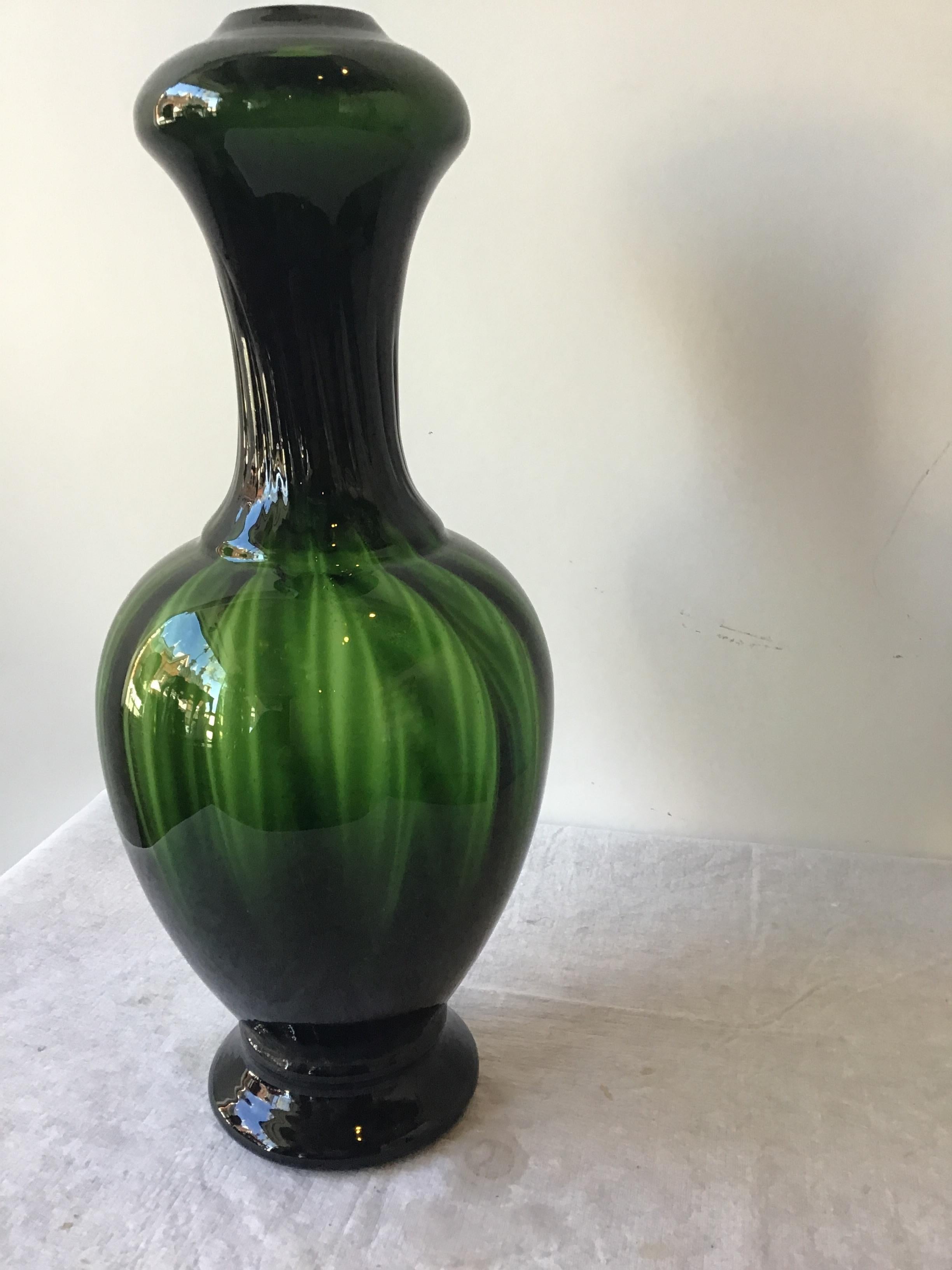 1960s Green Murano Lamp by Balboa 10 In Good Condition In Tarrytown, NY