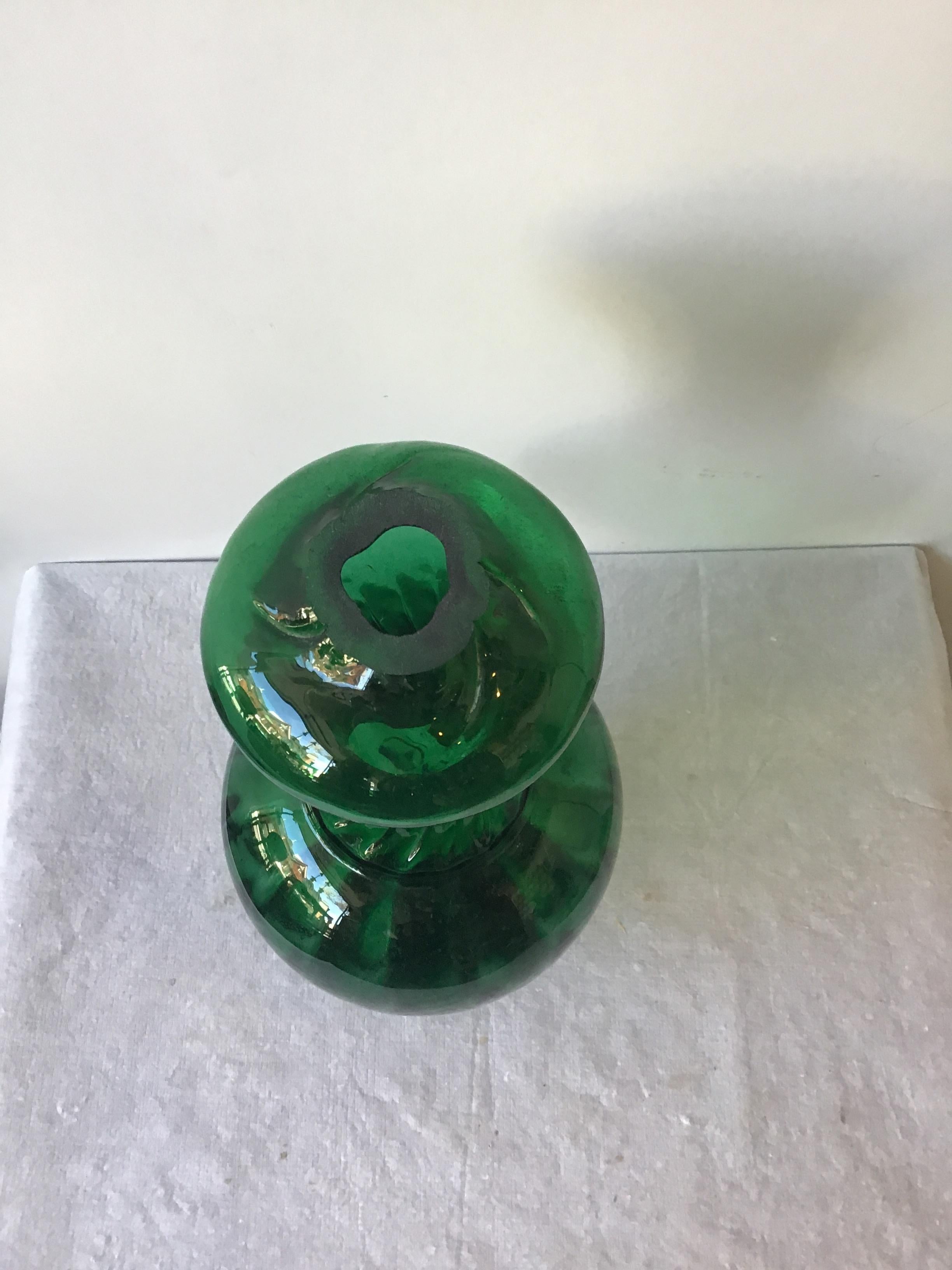 1960s Green Murano Lamp by Balboa 9 In Good Condition In Tarrytown, NY