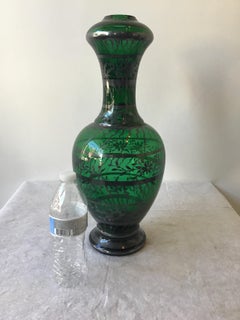 1960s Green Murano Lamp with Silver Overlay by Balboa 11