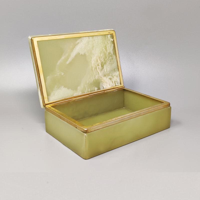 Mid-Century Modern 1960s Green Onyx Box, Made in Italy