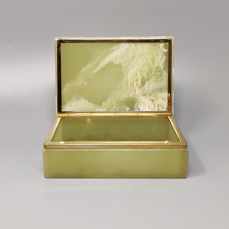 Italian 1960s Green Onyx Box, Made in Italy