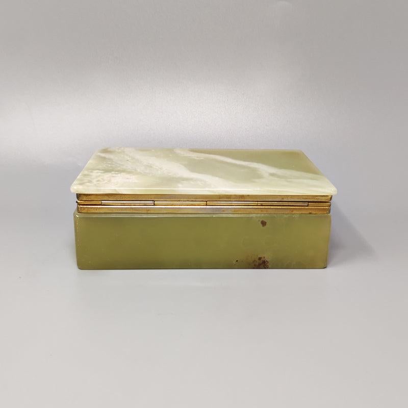 Mid-20th Century 1960s Green Onyx Box, Made in Italy
