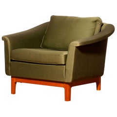 1960s, Green "Pasadena" Lounge Club Chair by Folke Ohlsson for DUX