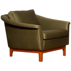 1960s, Green "Pasadena" Lounge Club Chair by Folke Ohlsson for DUX