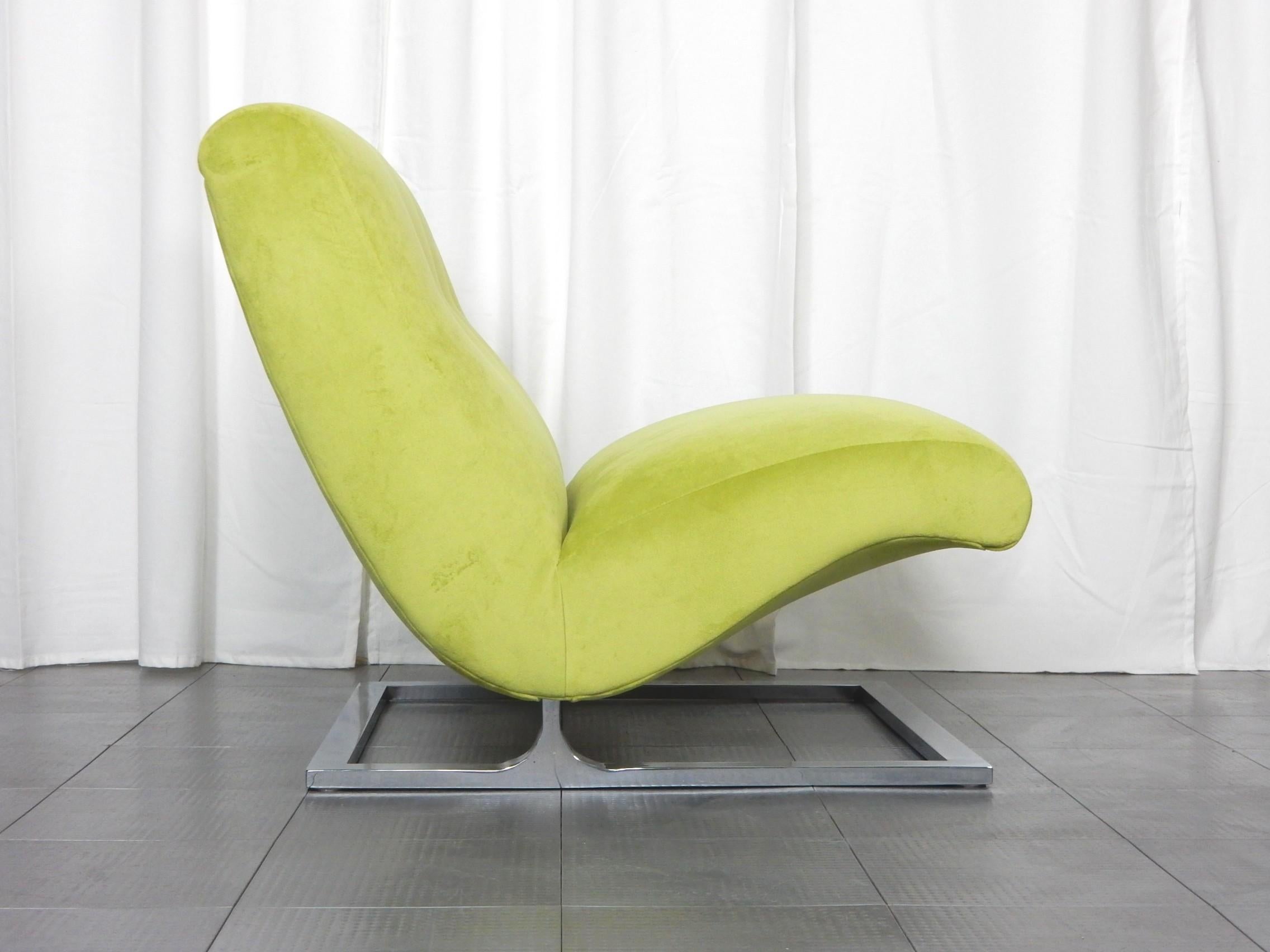 Tissu d'ameublement Chaise longue vintage Scoop Cantilever 1970's en vente