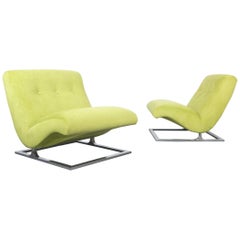 Retro Scoop Cantilever Lounge Chairs 1970's