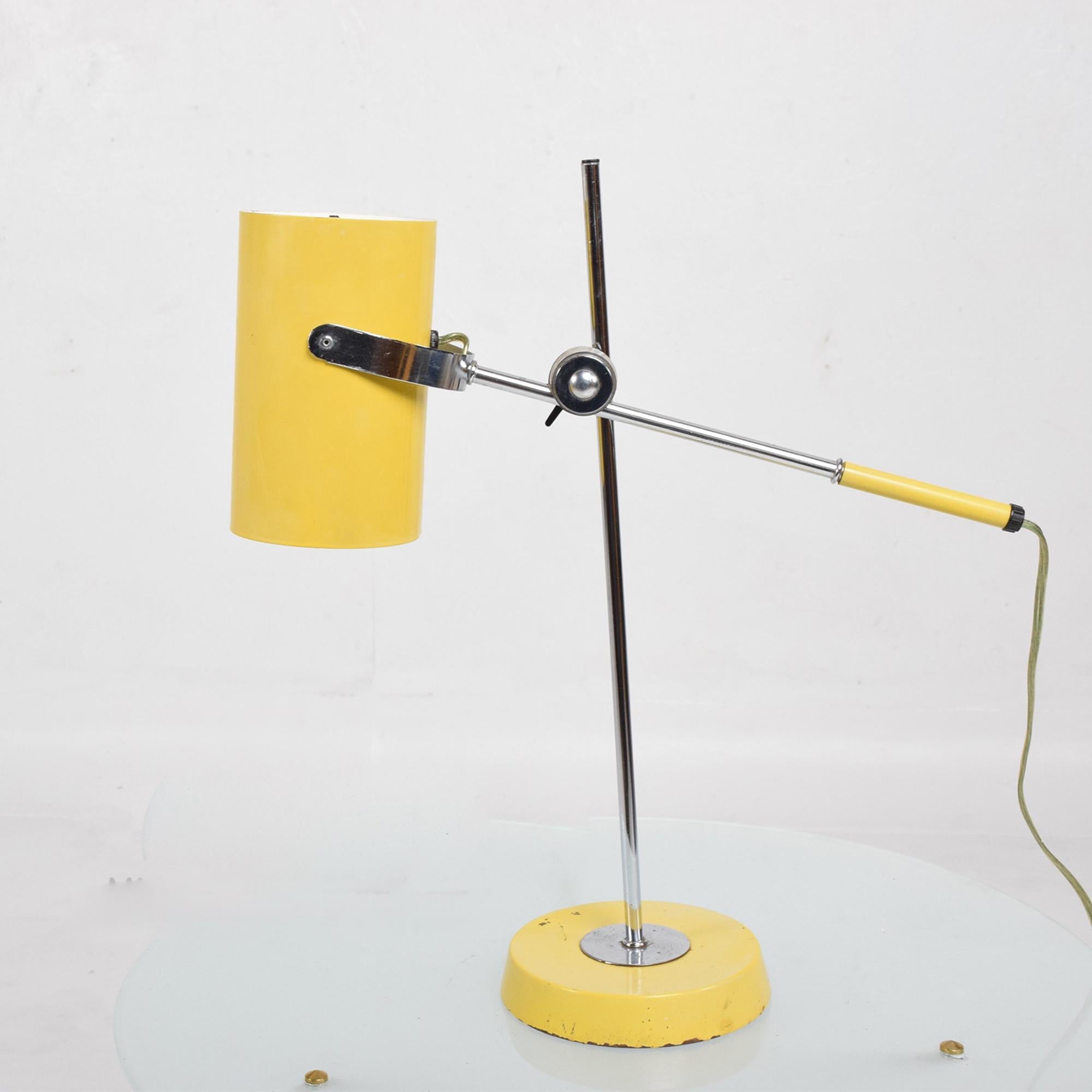 Mid-Century Modern 1960s Style Greta Grossman Adjustable Table Desk Lamp Modern Yellow & Chrome 