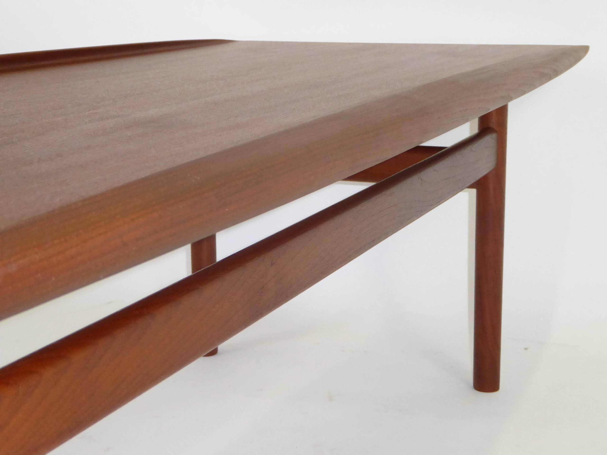 Teak 1960s Grete Jalk Surfboard Coffee Table for Poul Jeppesen