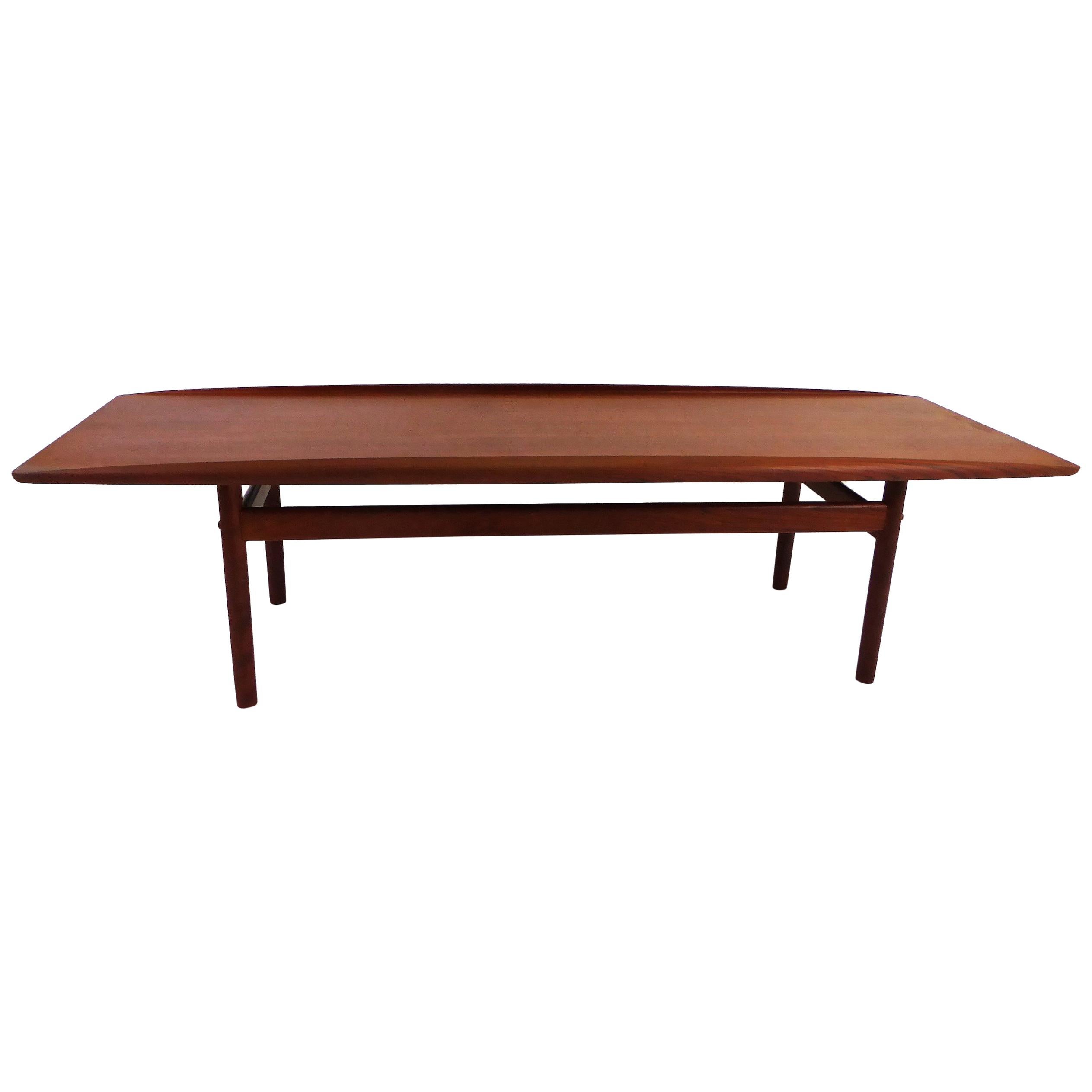 1960s Grete Jalk Surfboard Coffee Table for Poul Jeppesen
