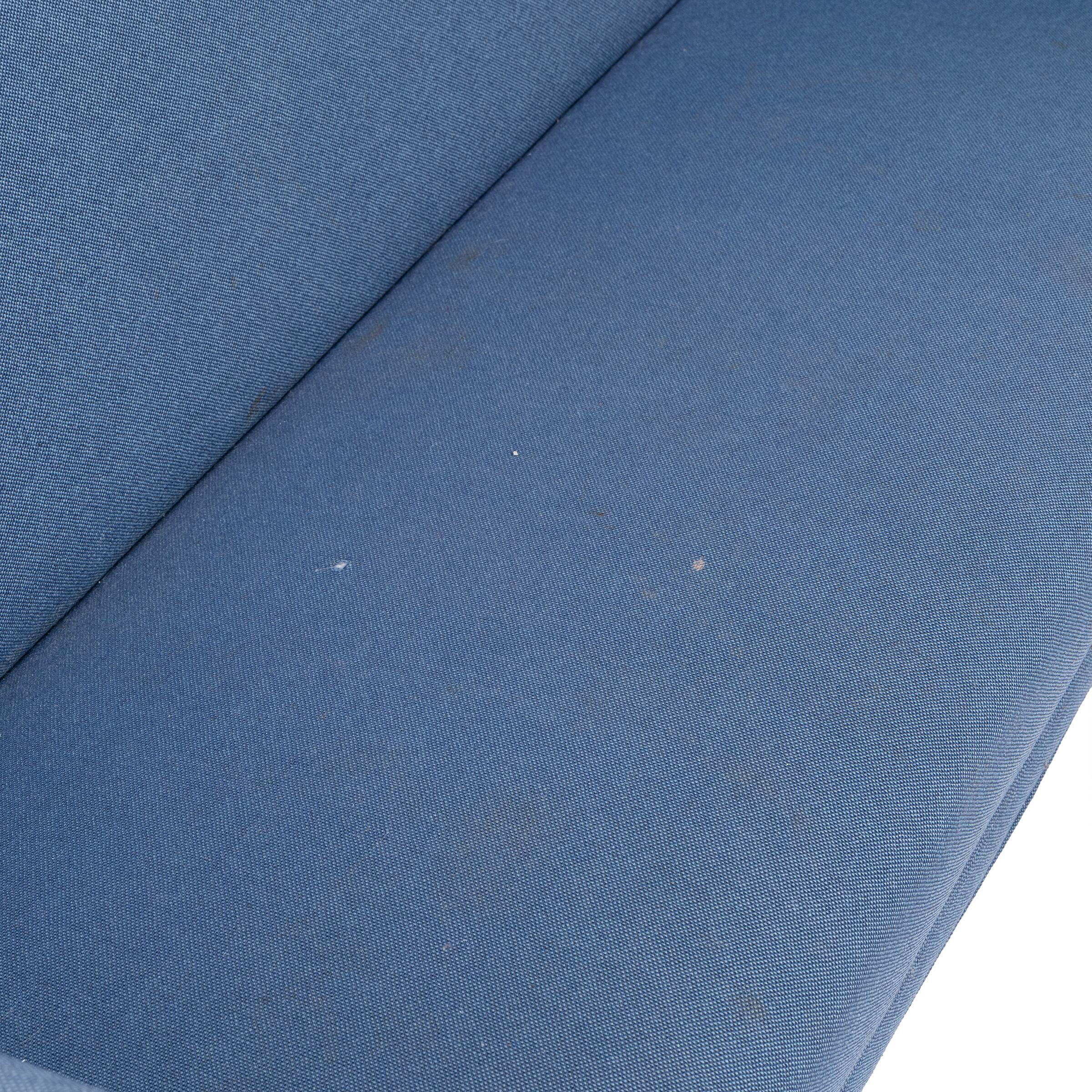 Sofás Grete Jalke de los años 60 con patas de roble y tapicería de lana azul Danés en venta