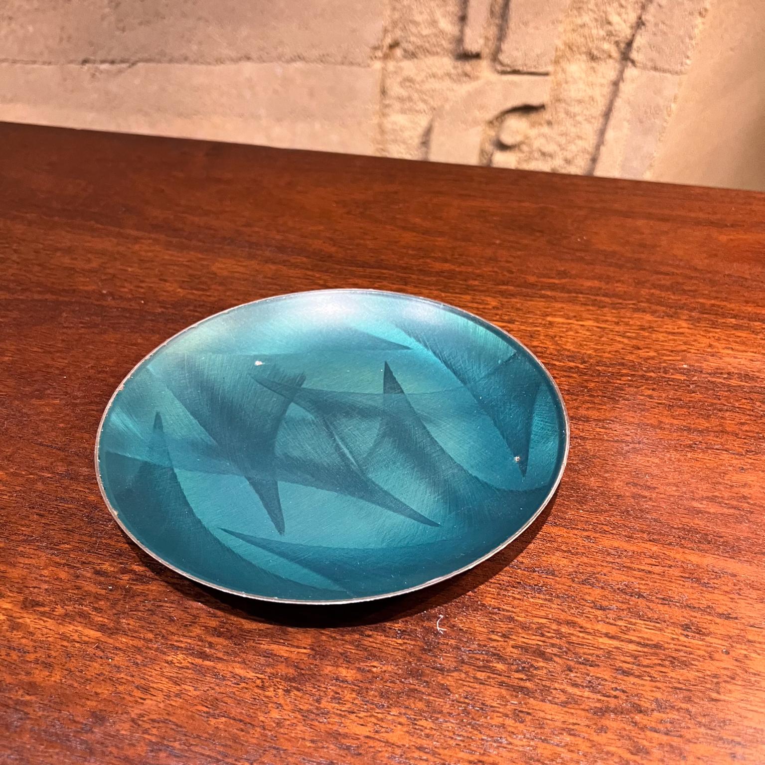 1950s Grete Prytz Kittelsen for Catherineholm Norway Seafoam Enameled Plate For Sale 6