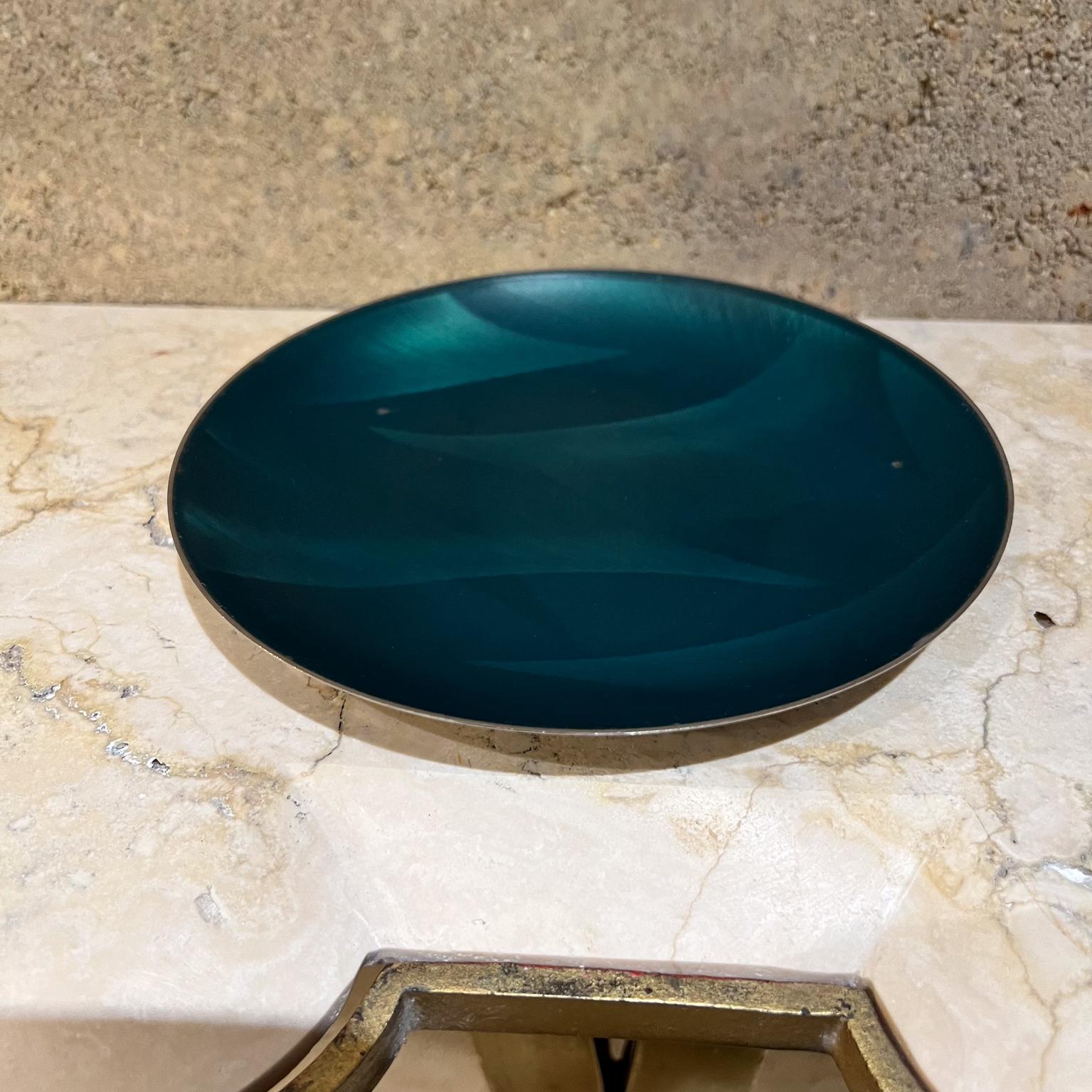 Scandinavian Modern 1950s Grete Prytz Kittelsen for Catherineholm Norway Seafoam Enameled Plate For Sale