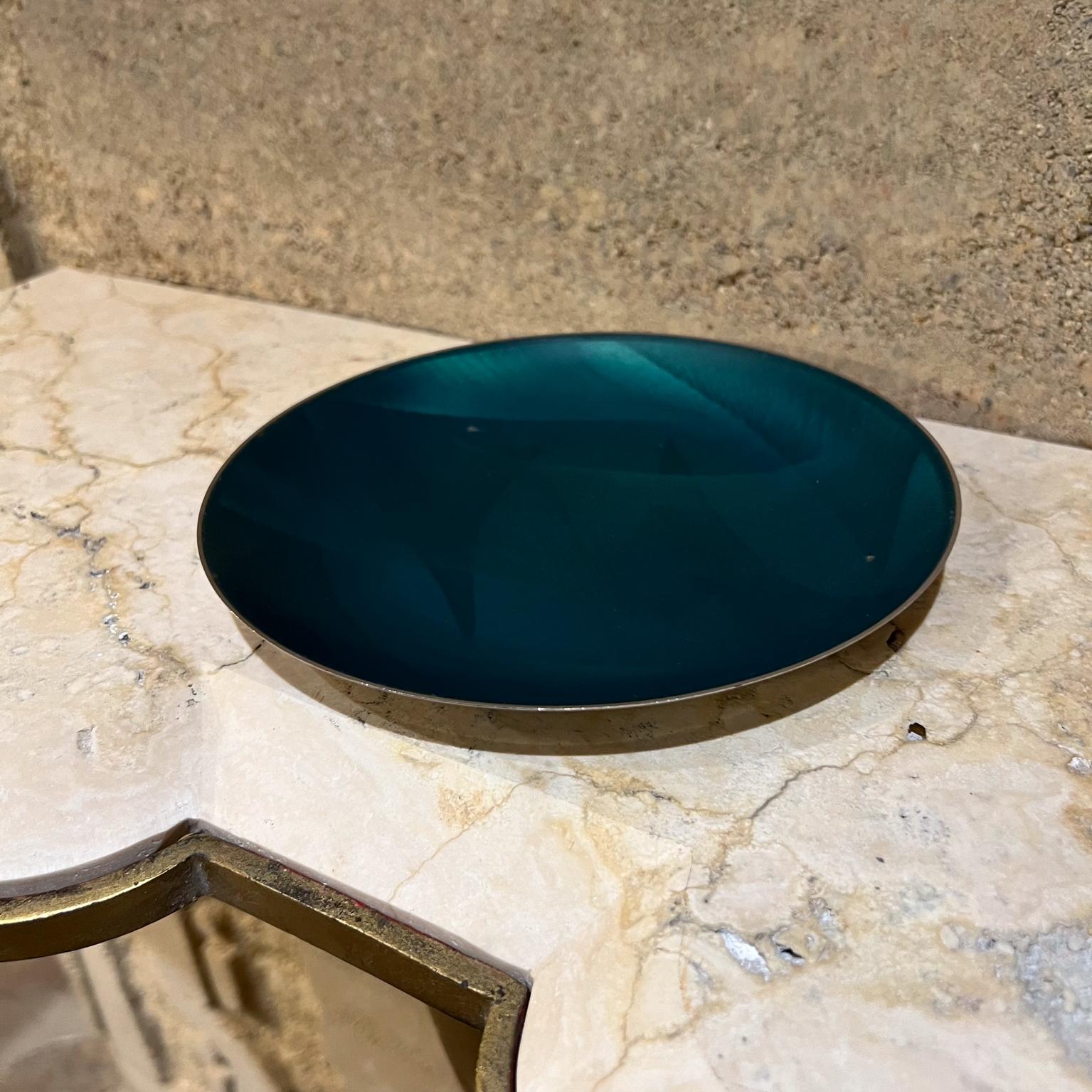 Norwegian 1950s Grete Prytz Kittelsen for Catherineholm Norway Seafoam Enameled Plate For Sale