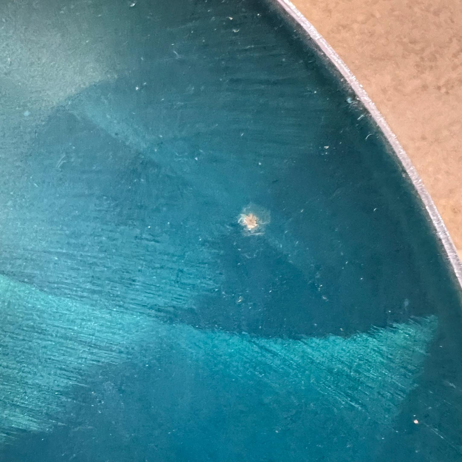 1950s Grete Prytz Kittelsen for Catherineholm Norway Seafoam Enameled Plate For Sale 1