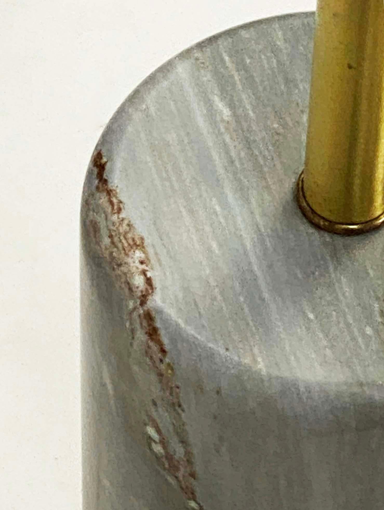 American 1960s Grey Marble Nessen Studio Lamp with Original Label For Sale