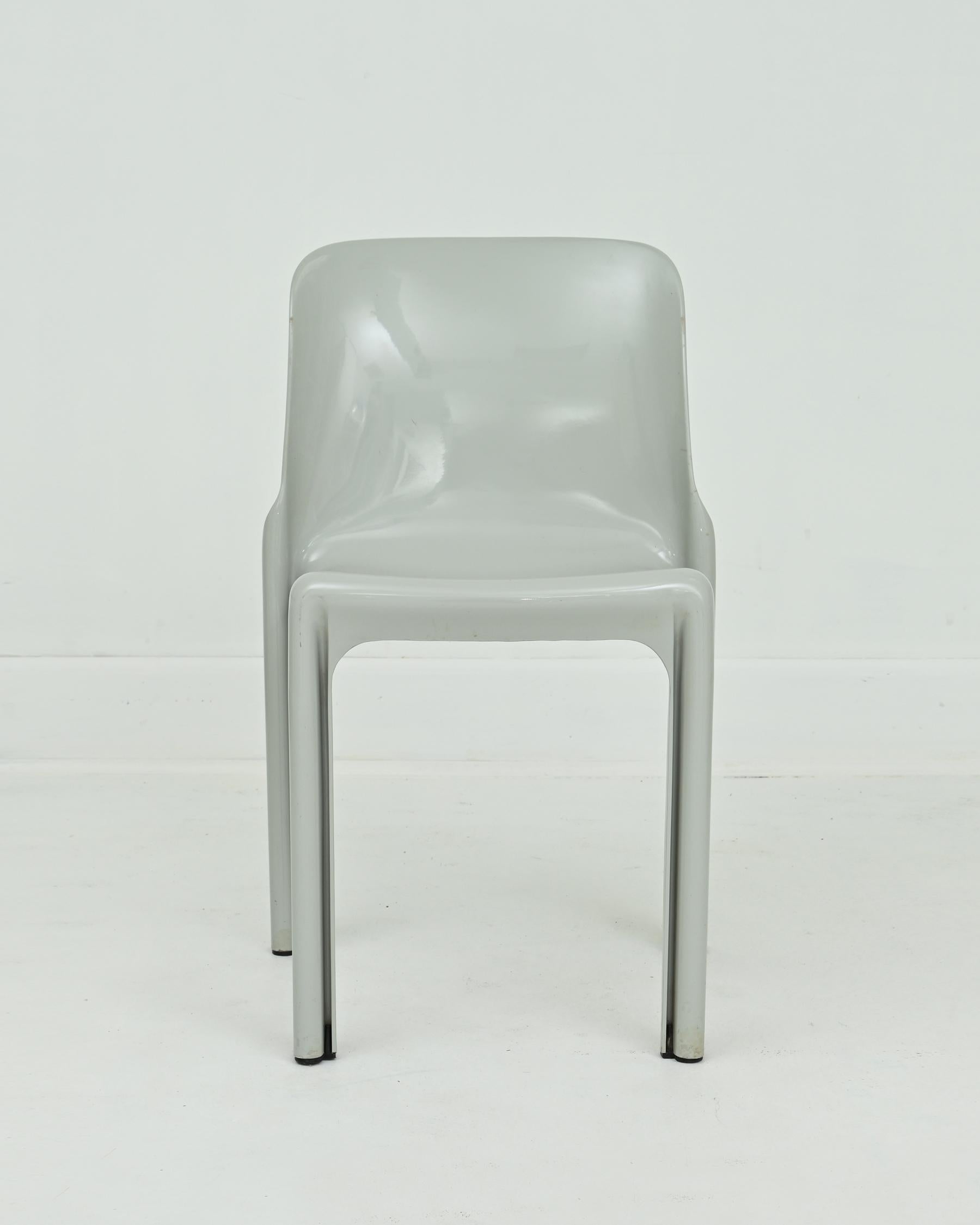 1960s Grey Selene Stacking Chairs by Vico Magistretti for Artemide For Sale 4