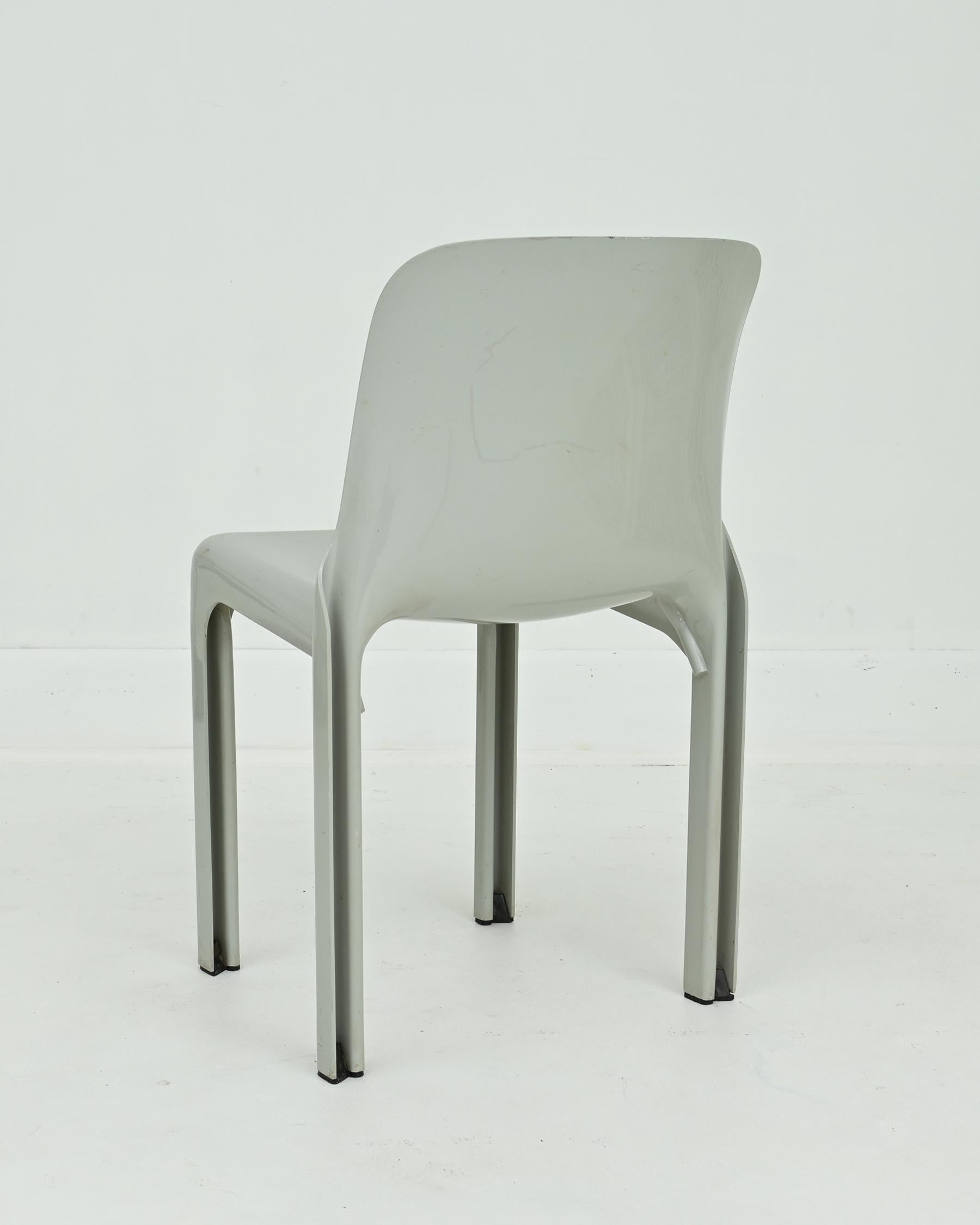1960s Grey Selene Stacking Chairs by Vico Magistretti for Artemide For Sale 1
