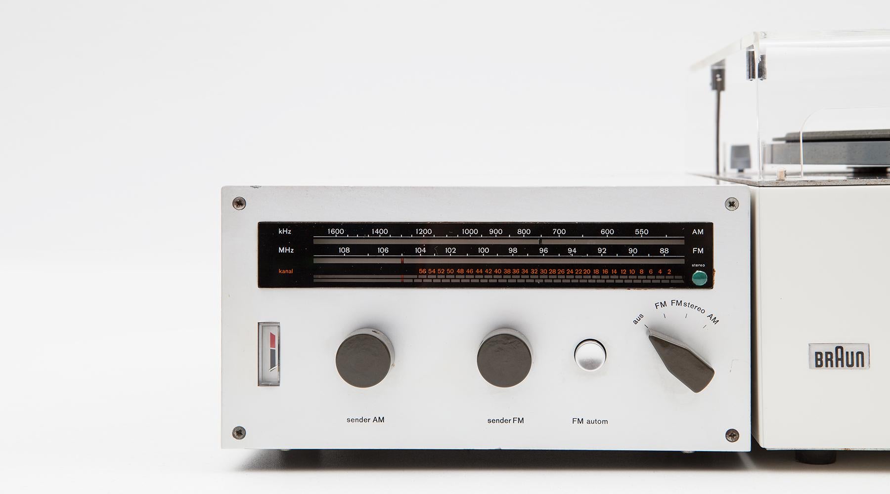 Stereo System, Design made in Germany, original by Dieter Rams.

Original Dieter Rams for Braun Stereo System. It consists of three parts. A CSV13 amplifier from 1961, CE16 radio from 1965 and PS400 turntable from 1965. Designed in Germany.