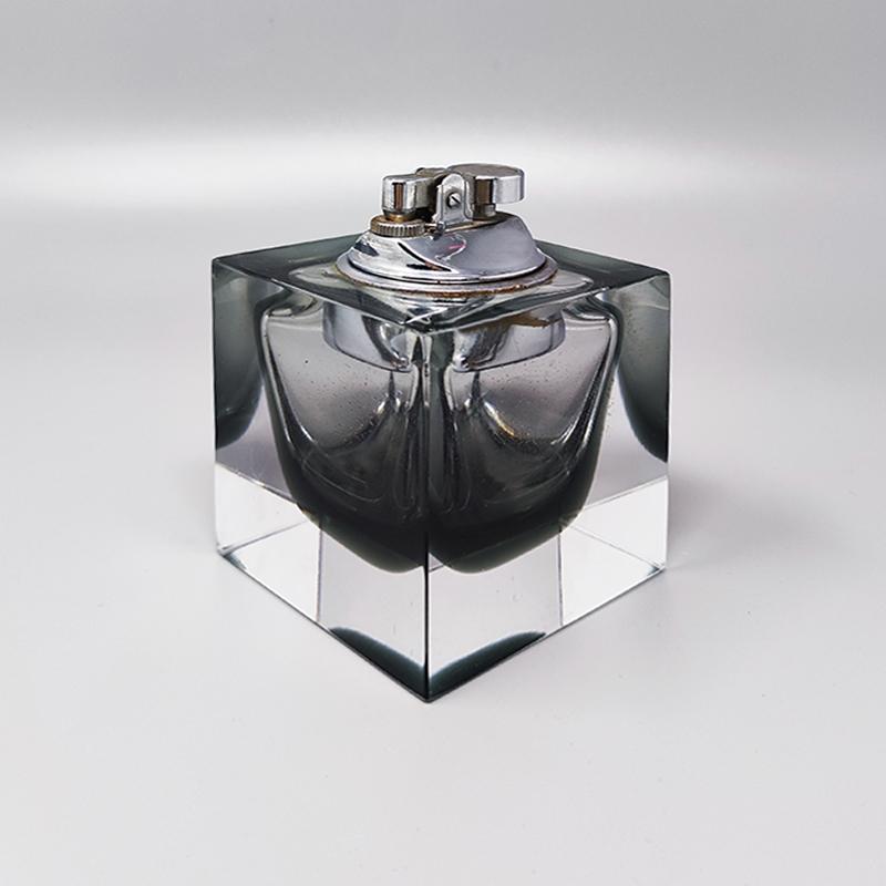 Mid-Century Modern 1960s Grey Table Lighter in Murano Glass By Flavio Poli for Seguso