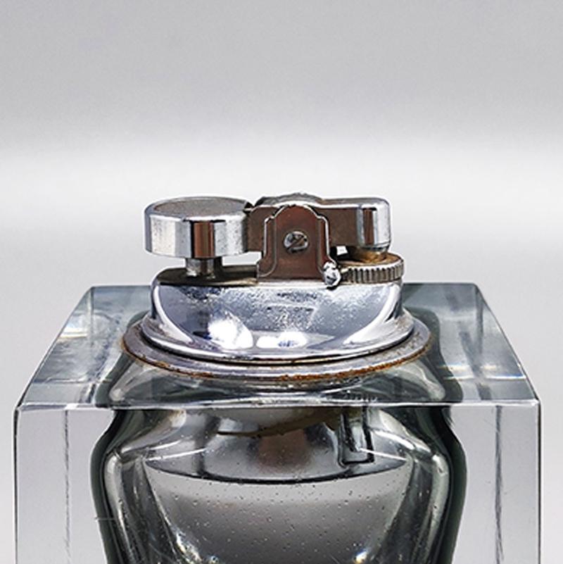 Italian 1960s Grey Table Lighter in Murano Glass By Flavio Poli for Seguso