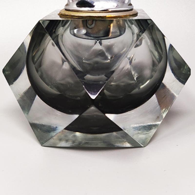 Mid-20th Century 1960s Grey Table Lighter in Murano Sommerso Glass by Flavio Poli for Seguso