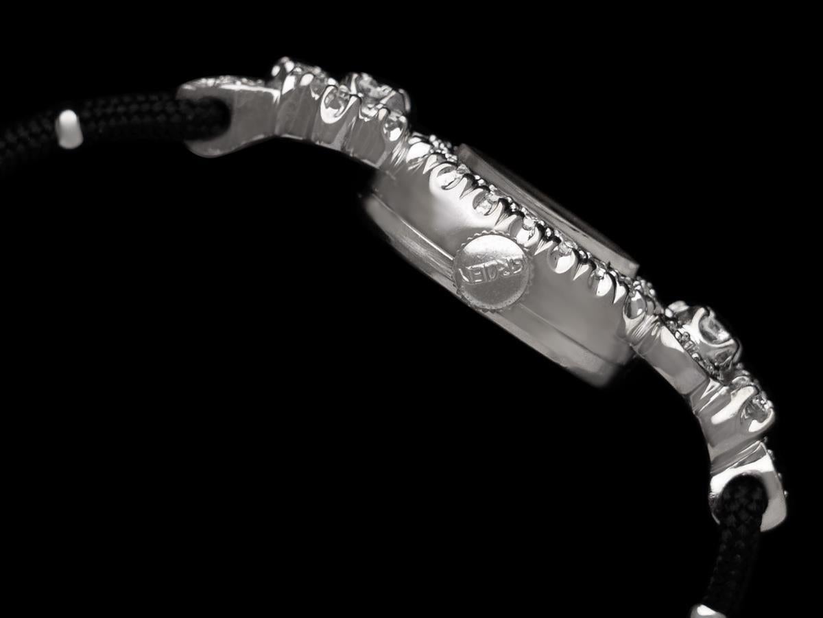 Women's 1960's Gruen Vintage Ladies Cocktail Watch - 14K White Gold & Diamonds For Sale
